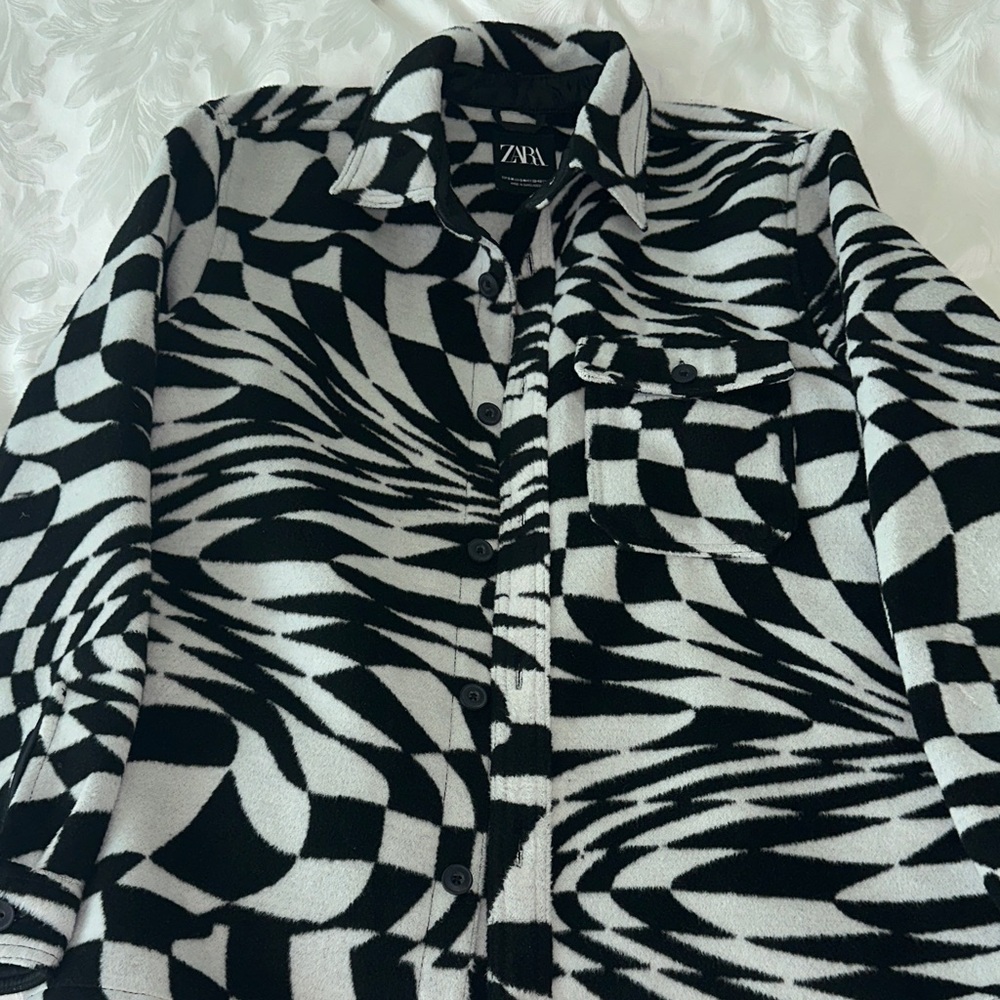 Zara Monochrome Optical Illusion Jacket